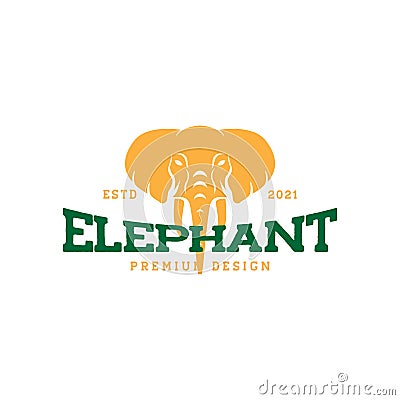 Colored face elephant vintage logo symbol icon vector graphic design illustration idea creative Vector Illustration