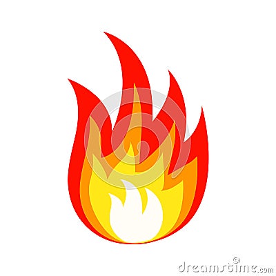 Colored fire icon. Vector illustration Cartoon Illustration