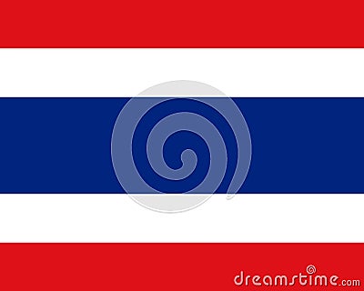 Colored flag of Thailand Vector Illustration