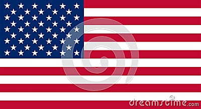 Colored flag of the USA Vector Illustration