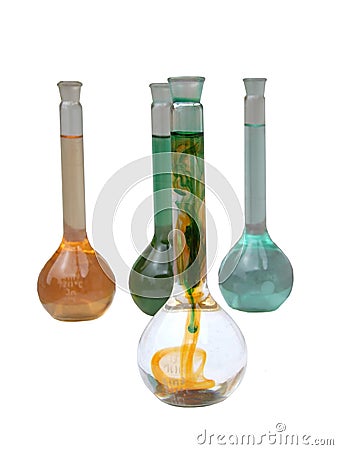 Colored flasks Stock Photo
