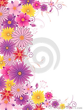 Colored floral background Vector Illustration