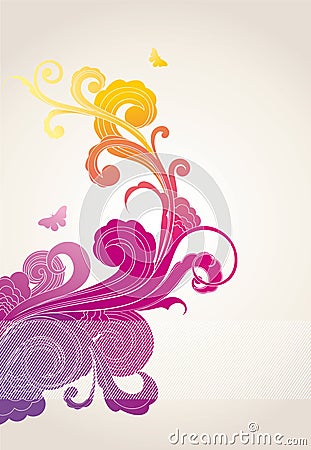 Colored floral background Vector Illustration