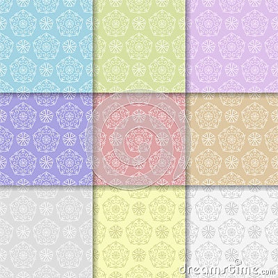 Colored flower pattern. Seamless background Vector Illustration