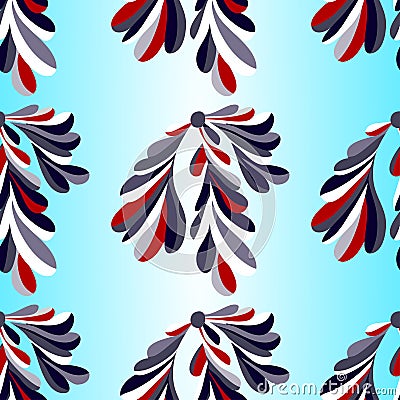 Colored flower petals on a light background backlit seamless vector pattern Vector Illustration