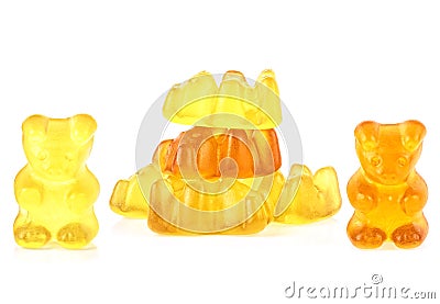 Colored fruit gummy candy in the form of a bear. Editorial Stock Photo