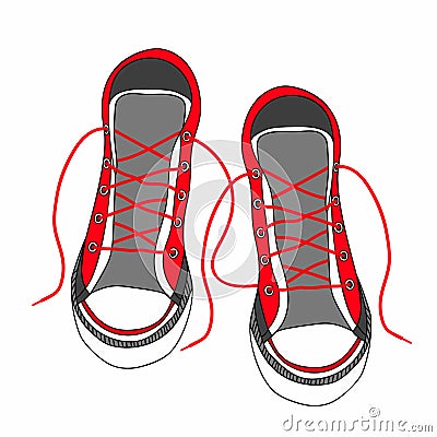 Colored funky gumshoes fashion sneakers Vector Illustration