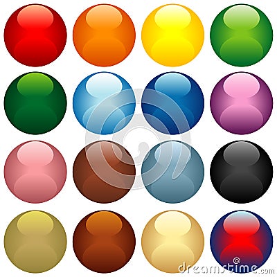 Colored Glass Spheres Vector Illustration