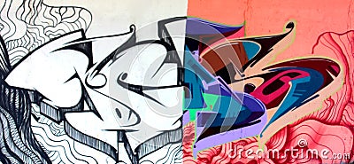 Colored graffiti grunge title Editorial Stock Photo