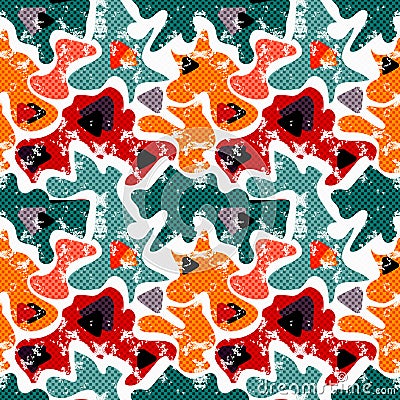 Colored graffiti seamless texture vector illustration Vector Illustration