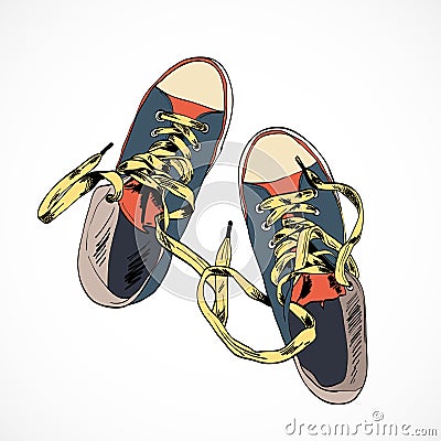 Colored gumshoes sketch Vector Illustration