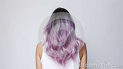 Colored hairs in ombre or balayage technic. Created with ai generative tools Cartoon Illustration