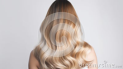 Colored hairs in ombre or balayage technic. Created with ai generative tools Cartoon Illustration