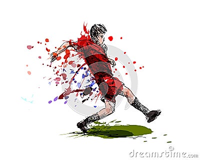 Colored hand sketch soccer Vector Illustration