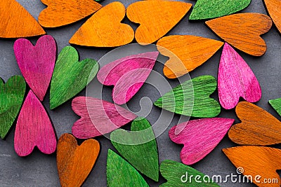 Colored heart on the gray background. Stock Photo