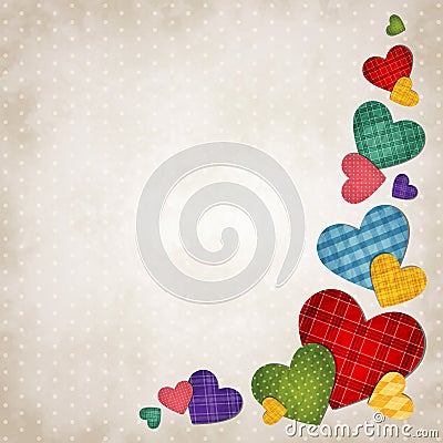 Colored hearts Vector Illustration