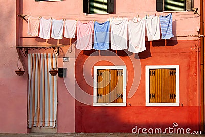 Colored houses of Burano Stock Photo