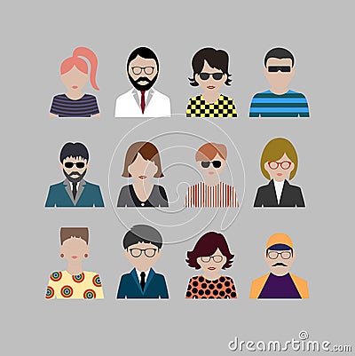 Colored icons people Vector Illustration