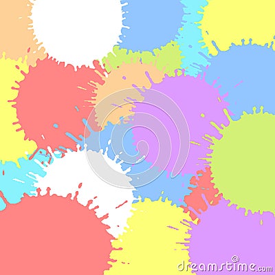 Colored ink blots. Colorful Texture vector illustration of paint splashes. Multicolored splash elements. Vector Illustration