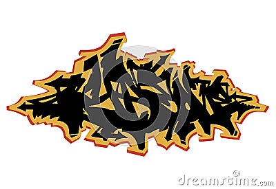 Colored isolated abstract graffiti 1 Stock Photo