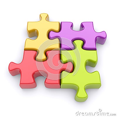 Colored jigsaw puzzle Stock Photo