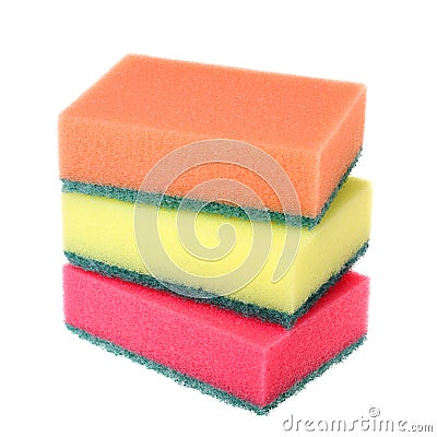 Colored kitchen sponges Stock Photo