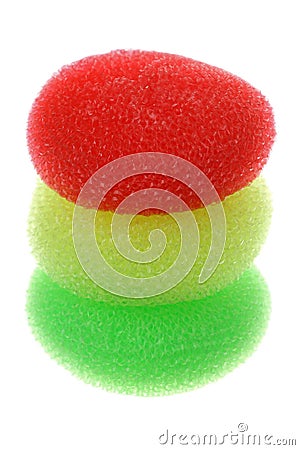 Colored kitchen sponges Stock Photo