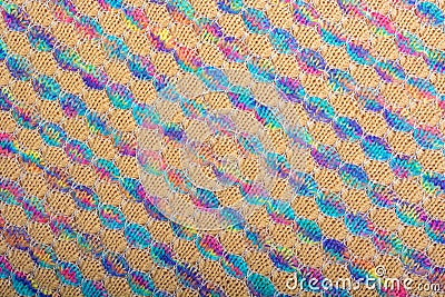 Colored knitted fabric texture, diagonal pattern Stock Photo