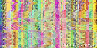 Colored Knurling Touch Abstract Grunge Pattern. Distortion Screen Texture. Colorful Noise Background. Glitch Art Backdrop. Stock Photo