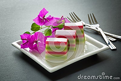 Colored Layer cakes, Malaysia Stock Photo