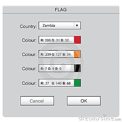 RGB national flag Zambia Vector Illustration