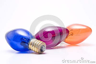 Colored Light Bulbs Stock Photo