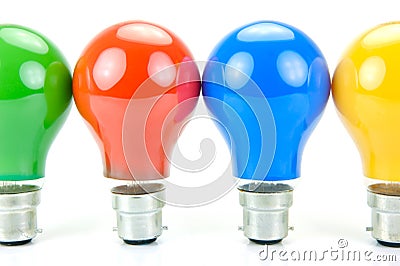 Colored Light Bulbs Stock Photo