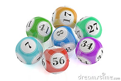 Colored lottery balls, 3D rendering Stock Photo