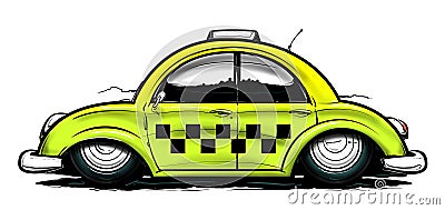 Colored Low city taxi car Stock Photo