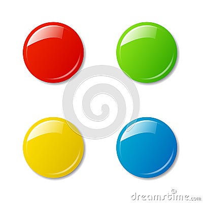 Colored magnets isolated on white background. Vector Illustration
