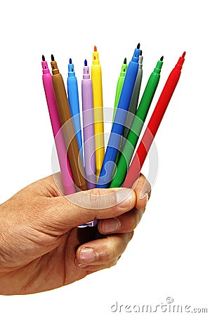 Colored markers Stock Photo