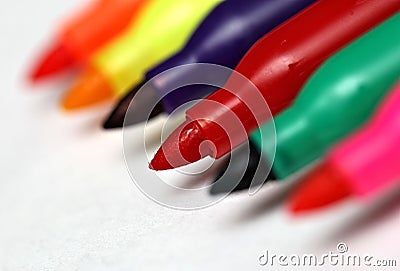 Colored Markers Stock Photo