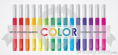 Colored Markers Vector Illustration