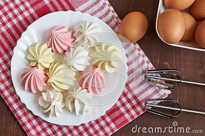 Colored meringue cookies Stock Photo