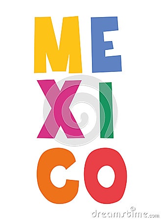 colored mexico quote Vector Illustration