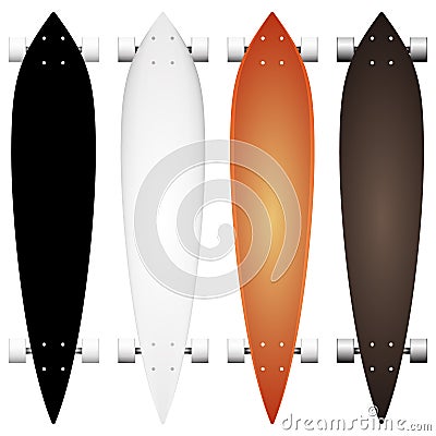Colored mock-up for longboards Vector Illustration