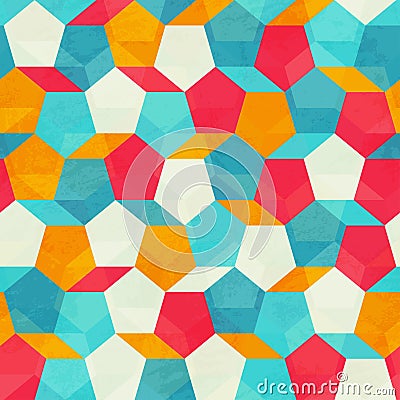 Colored mosaic seamless pattern Vector Illustration