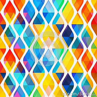 Colored mosaic seamless pattern with triangle effect Vector Illustration