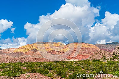 Colored mountains near Humahuaca, Salta in Argentina Stock Photo