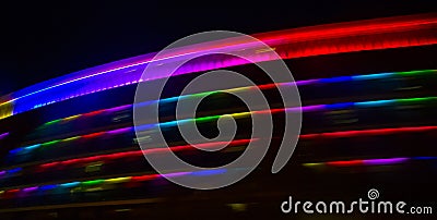 Colored neon stripes with a gradient Stock Photo
