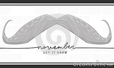 Colored no shave november poster Vector Vector Illustration