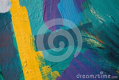 Colored paint strokes. Abstract art background. Detail of a work of art. Contemporary Art. Colorful texture. thick paint Stock Photo