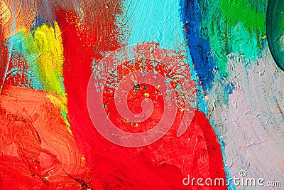 Colored paint strokes. Abstract art background. Detail of a work of art. Contemporary Art. Colorful texture. thick paint Stock Photo