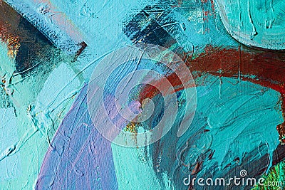 Colored paint strokes. Abstract art background. Detail of a work of art. Contemporary Art. Colorful texture. thick paint Stock Photo